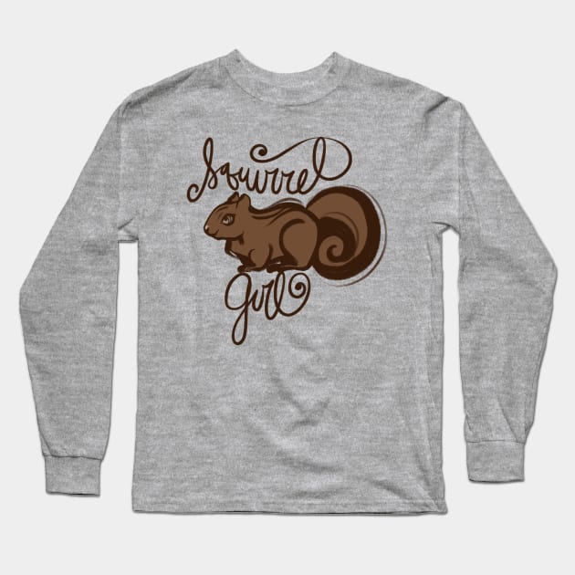 Squirrel Girl Cute Brown and Squirrely Long Sleeve T-Shirt by bubbsnugg